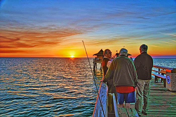 Sunset over water