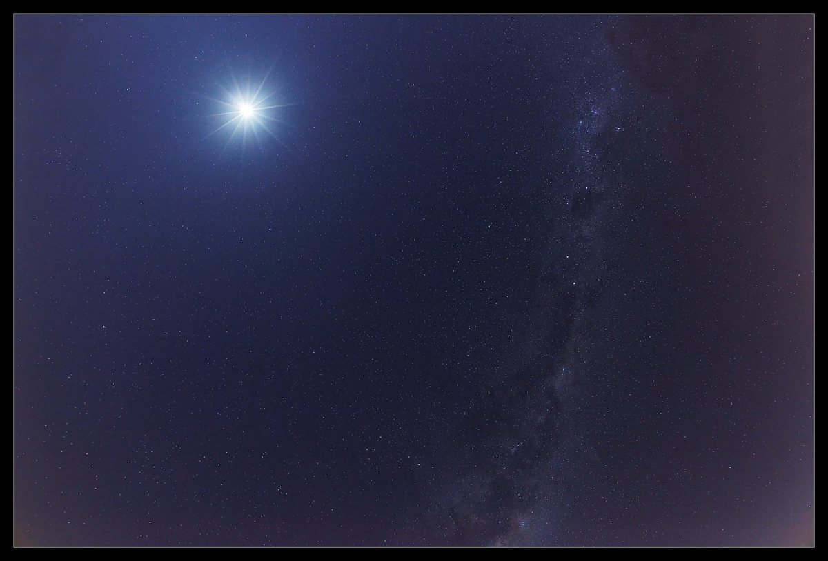 Moon at the Milky Way