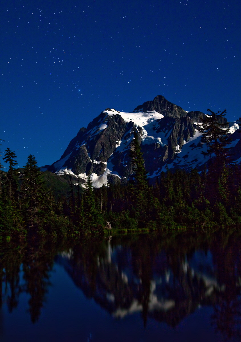 Shuksan by full moon