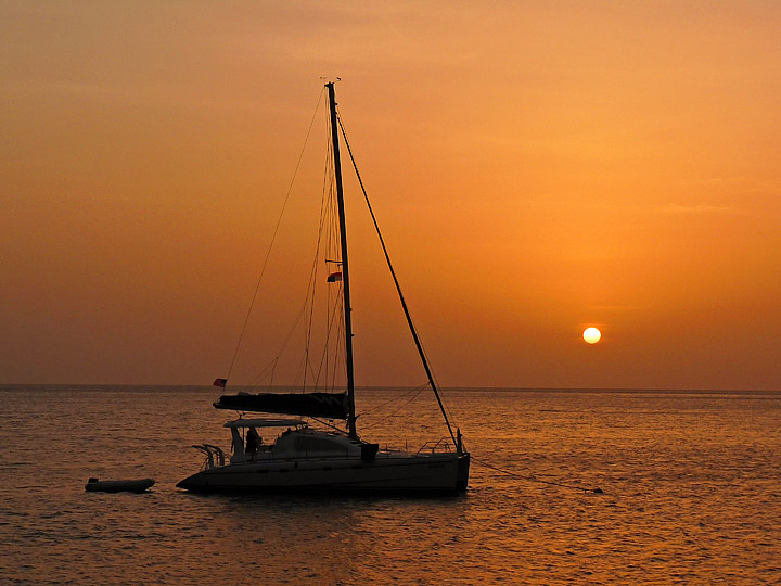Sailboat at sunset