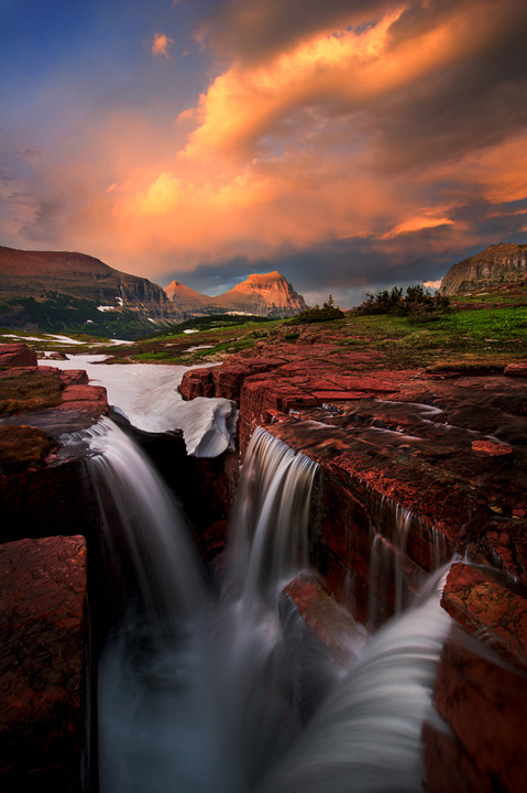 Triple Falls at Sunset