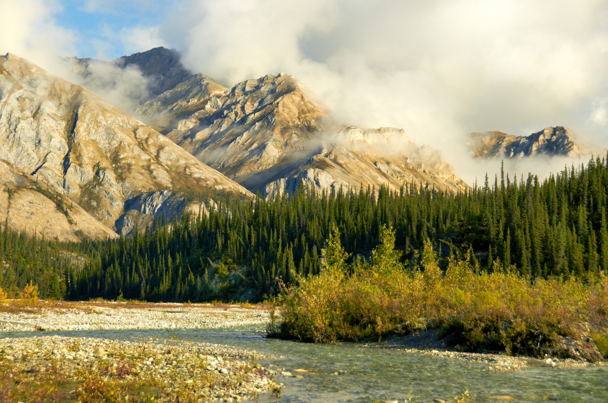 Clouds, Mountains, Water