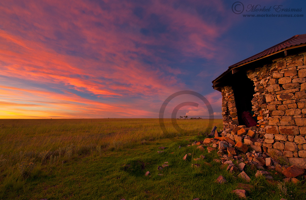 Old Farmhouse at sunset