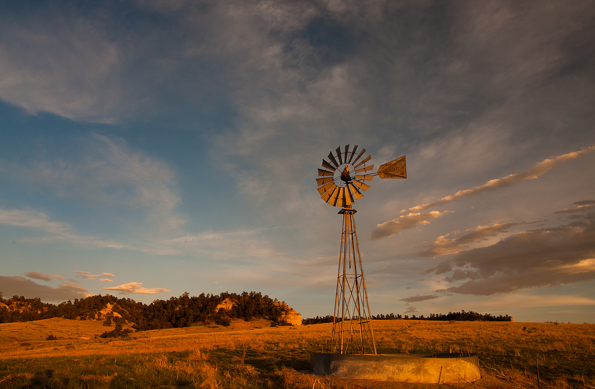 Wind Pump at Sunset