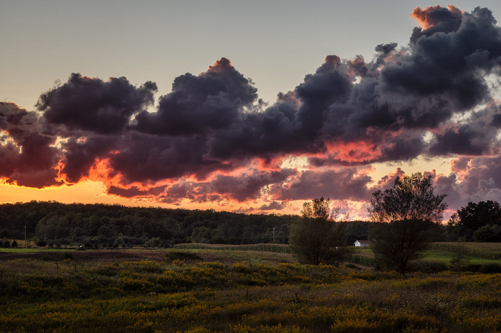 Erie PA Farm at Sunset