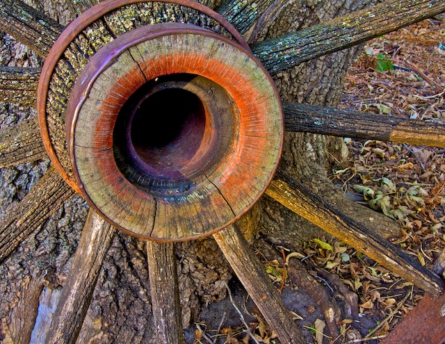 Old wagon wheel
