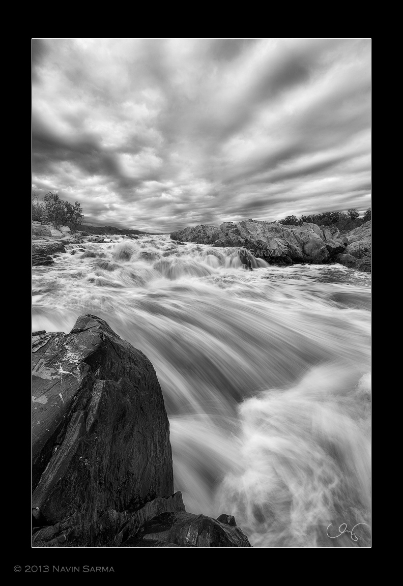 Dramatic Rapids B&W