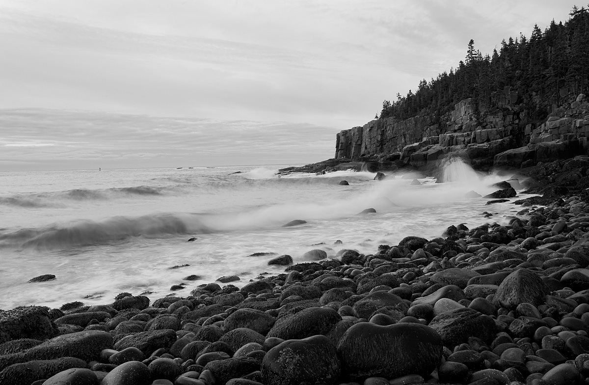Cobble Beach in B&W