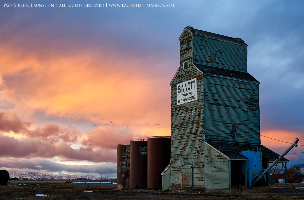 Grain Elevator at Dusk