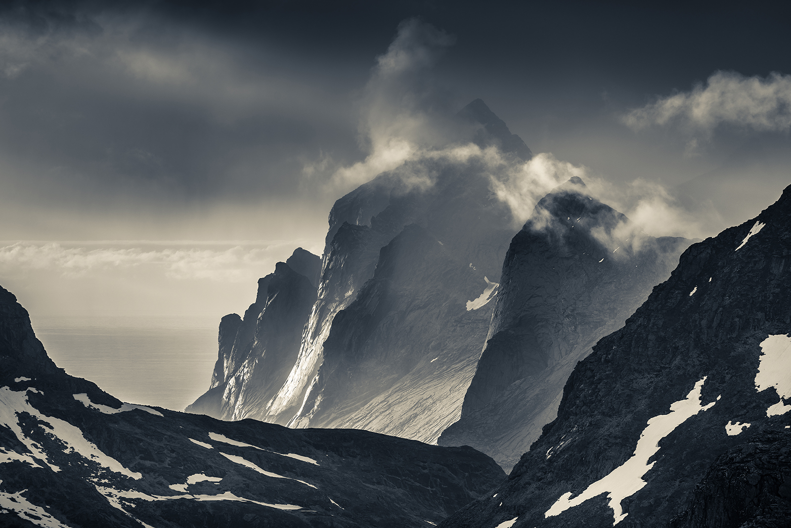 Distant Pillars (BW)
