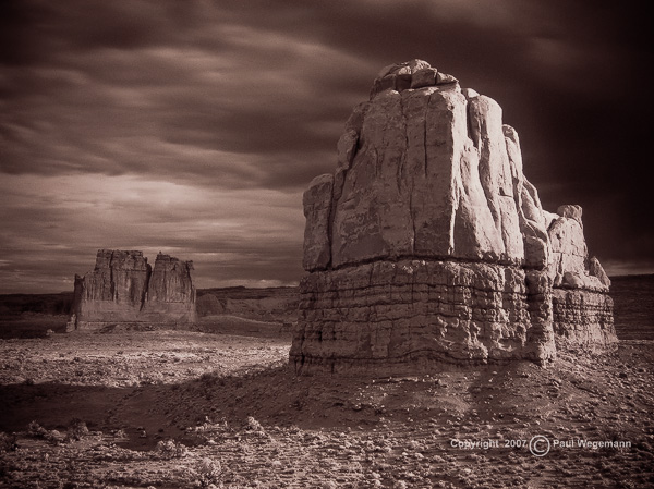 Arches sunrise in IR